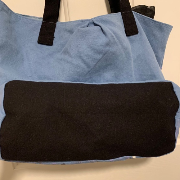 Claire's Blue Skull Tote Bag With Black Bow - Picture 7 of 10